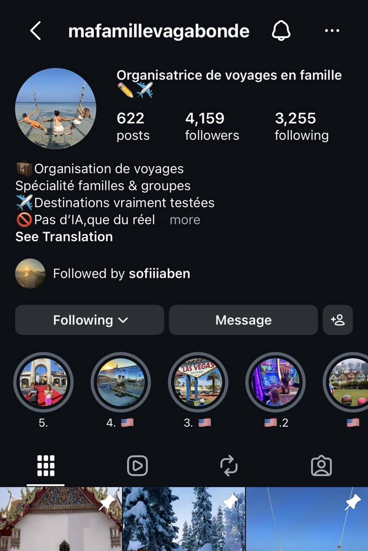 Profil Instagram @mafamillevagabonde